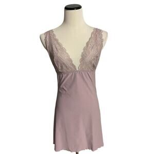 VTG Y2K Fredericks Of Hollywood Lavender Slip Dress Lingerie Teddy Nighty Lace M